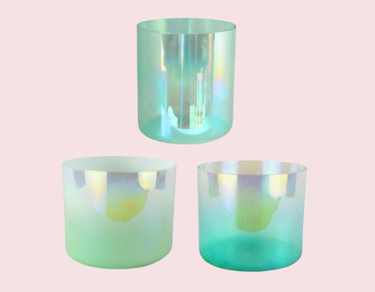 Emerald Glow (Set of 3 Crystal Bowls)