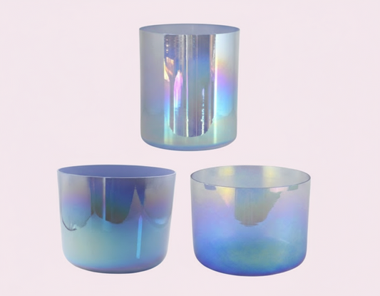 Indigo Waves (Set of 3 Crystal Bowls)